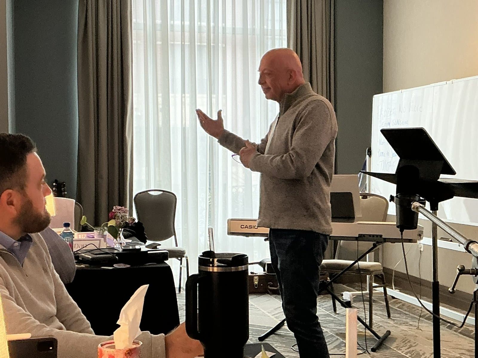 Teaching in a small group at Emerge